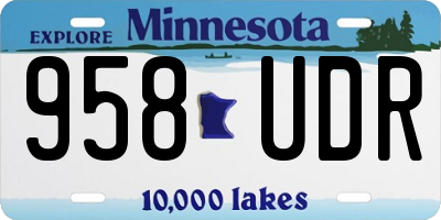 MN license plate 958UDR