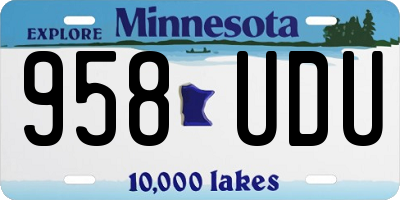 MN license plate 958UDU