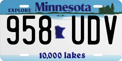 MN license plate 958UDV