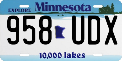 MN license plate 958UDX