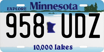 MN license plate 958UDZ
