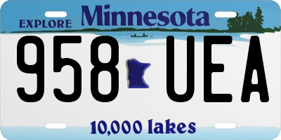 MN license plate 958UEA