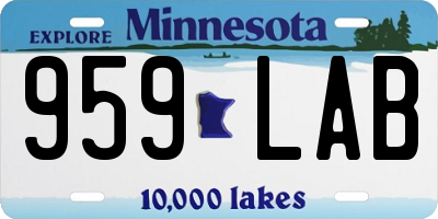MN license plate 959LAB
