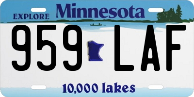 MN license plate 959LAF