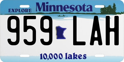 MN license plate 959LAH