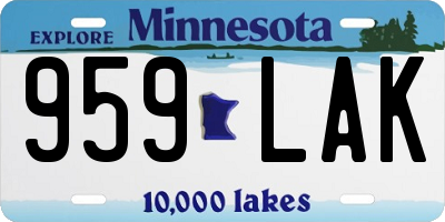 MN license plate 959LAK