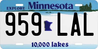 MN license plate 959LAL