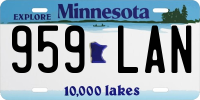 MN license plate 959LAN