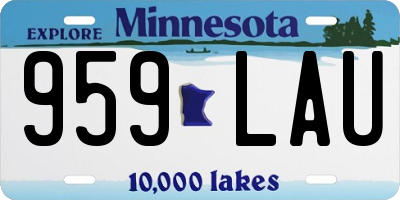 MN license plate 959LAU