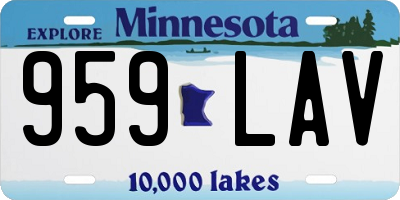 MN license plate 959LAV