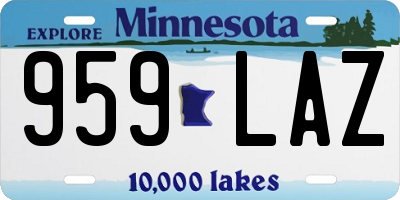 MN license plate 959LAZ