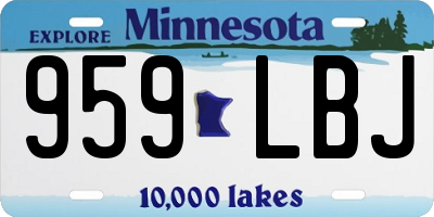 MN license plate 959LBJ