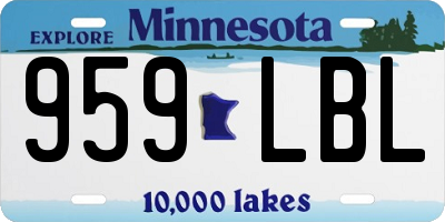 MN license plate 959LBL