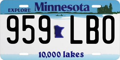 MN license plate 959LBO