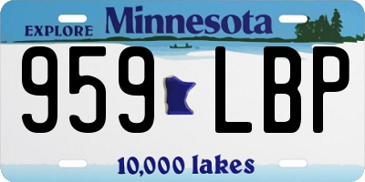 MN license plate 959LBP