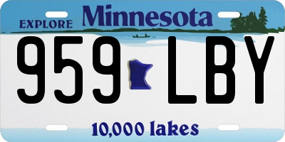 MN license plate 959LBY