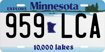 MN license plate 959LCA