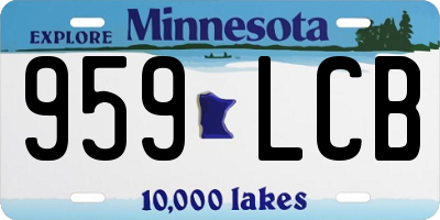 MN license plate 959LCB