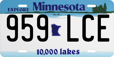 MN license plate 959LCE