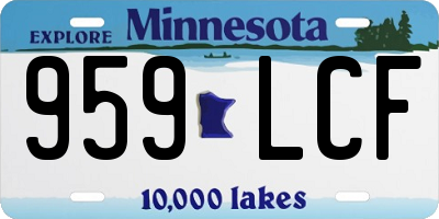 MN license plate 959LCF