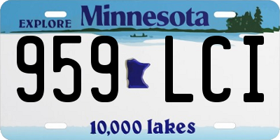 MN license plate 959LCI