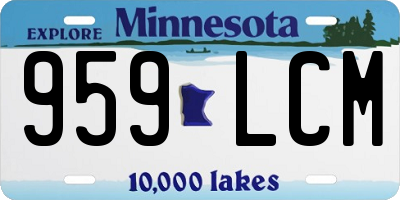 MN license plate 959LCM