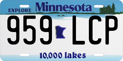 MN license plate 959LCP