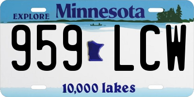 MN license plate 959LCW