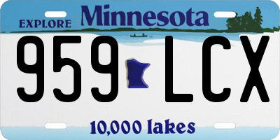 MN license plate 959LCX