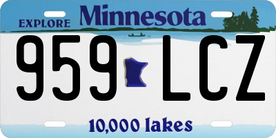 MN license plate 959LCZ