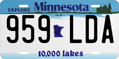 MN license plate 959LDA