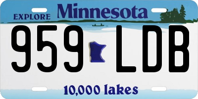 MN license plate 959LDB