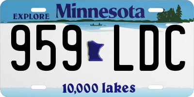 MN license plate 959LDC