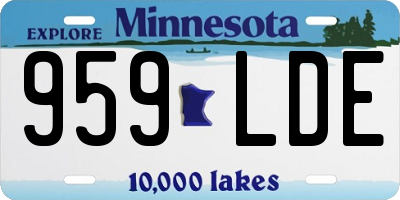 MN license plate 959LDE