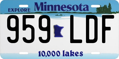 MN license plate 959LDF