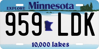 MN license plate 959LDK