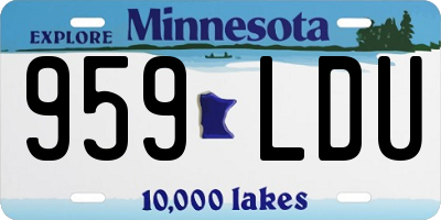 MN license plate 959LDU