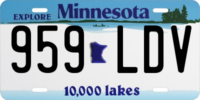 MN license plate 959LDV