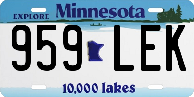 MN license plate 959LEK