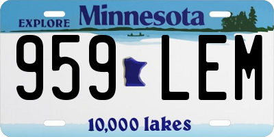 MN license plate 959LEM