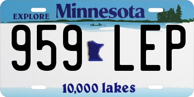 MN license plate 959LEP
