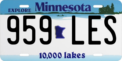 MN license plate 959LES