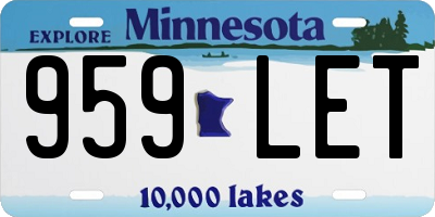 MN license plate 959LET
