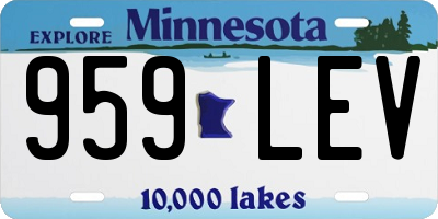 MN license plate 959LEV