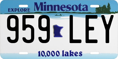 MN license plate 959LEY