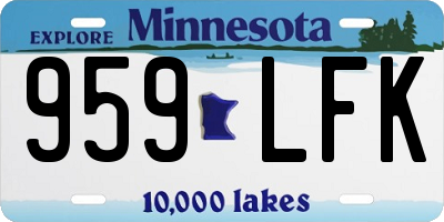 MN license plate 959LFK