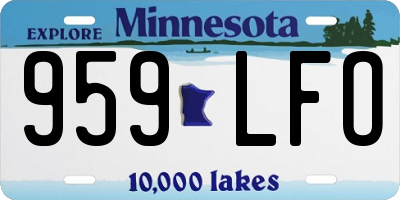 MN license plate 959LFO