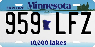 MN license plate 959LFZ