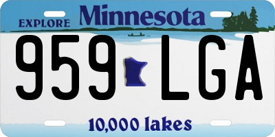 MN license plate 959LGA