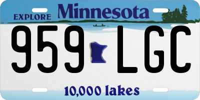 MN license plate 959LGC